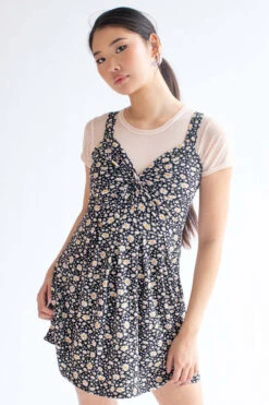 Black Daisy Knotted Summer Dress -Swimsuit Closet Sales Store daisy bustier dress 2 77387.1666809087