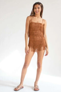 Copper Fringe Romper -Swimsuit Closet Sales Store fringe romper 1 98071.1692373658