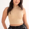 Ginger Seamless Mock Neck Crop Tank