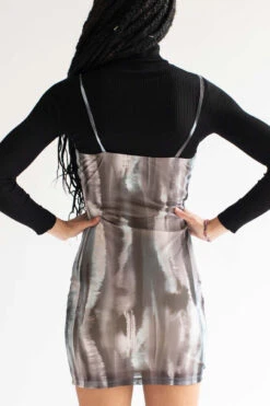 Glacier Dye Mesh Milkmaid Dress -Swimsuit Closet Sales Store glacier dye mesh milk maid dress 1 37101.1692309014