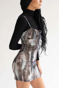 Glacier Dye Mesh Milkmaid Dress -Swimsuit Closet Sales Store glacier dye mesh milk maid dress 2 68299.1692309014