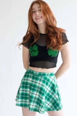 Green Plaid Skater Skirt -Swimsuit Closet Sales Store green plaid skater skirt 2 95320.1666805724