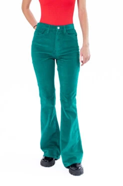 Green Stretch Corduroy Flares