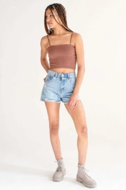 Hazelnut Seamless Heavy Ribbed Crop Cami -Swimsuit Closet Sales Store hazelnut seamless heavy ribbed cami 1 43403.1692378664