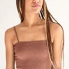 Hazelnut Seamless Heavy Ribbed Crop Cami