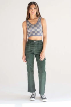 Hazy Blue Checkered Seamless Crop Tank -Swimsuit Closet Sales Store hazy blue checkered seamless crop tank 1 76803.1692378796