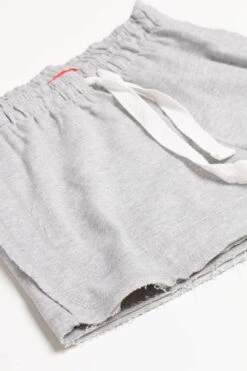 Heather Grey Raw Hem Sweat Shorts