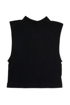Black Mock Neck Crop Tank -Swimsuit Closet Sales Store items 39 24852.1678227544
