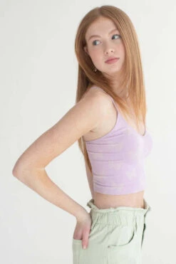 Lavender Butterfly Seamless Crop Cami