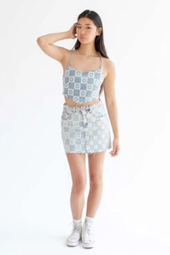 Light Daisy Denim Skirt -Swimsuit Closet Sales Store light daisy denim skirt 51180.1666807017