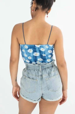 Light Wash Distressed Paper Bag Waist Denim Shorts -Swimsuit Closet Sales Store light wash distressed paperbag waist denim shorts 5 33105.1666808802