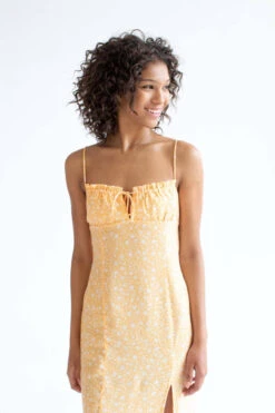 Mango Ditsy Floral Milkmaid Midi Dress