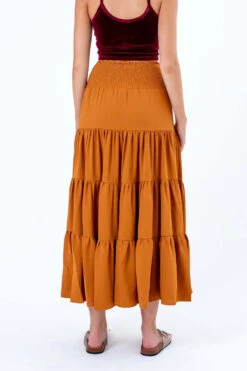Mustard Smocked Waist Maxi Skirt -Swimsuit Closet Sales Store mustard smocked waist maxi skirt 4 20520.1666805564