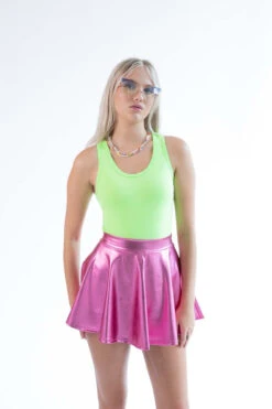 Neon Green Solid Racerback Bodysuit