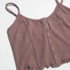 Cocoa Snap Ribbed Crop Cami