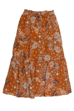 Orange Paisley Print Maxi Skirt -Swimsuit Closet Sales Store new stuff 1 31 22521.1680292267