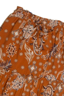 Orange Paisley Print Maxi Skirt -Swimsuit Closet Sales Store new stuff 1 32 42223.1680292267