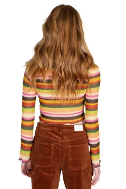 Olive Bell Sleeve Crochet Stripe Sweater -Swimsuit Closet Sales Store olive bell sleeve crochet stripe sweater 6 02866.1673287529