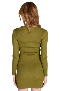 Olive Green Ring Long Sleeved Dress -Swimsuit Closet Sales Store olive green ring long sleeve dress 5 53403.1673287422