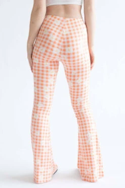 Orange Daisy Gingham Bell Bottoms -Swimsuit Closet Sales Store orange daisy gingham bell bottoms 4 74035.1666808965