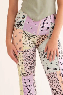 Pastel Patchwork Bandana Bell Bottoms