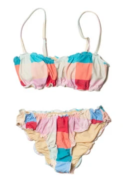 Pastel Gingham Ruffle Bikini Top -Swimsuit Closet Sales Store pastel gingham ruffle bikini 1 54121.1683580772