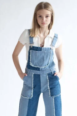 Patchwork Denim Overalls