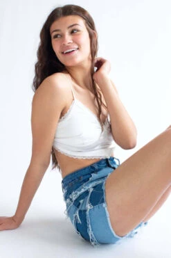 Patchwork Denim Shorts 1