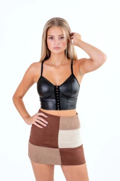 Pleather Bustier Crop Top