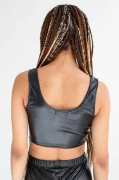 Black Pleather Crop Tank -Swimsuit Closet Sales Store pleather crop top 4 1 70414.1666808577