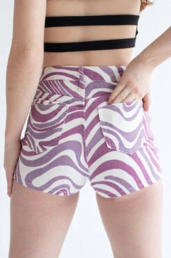 Purple Swirl High Waisted Denim Shorts -Swimsuit Closet Sales Store purple swirl high waisted denim shorts 5 70491.1692387193