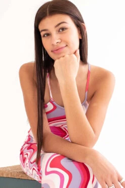 Red Marbled Waves Lace Up Back Maxi Dress -Swimsuit Closet Sales Store red marbled waves lace up back maxi dress 2 28779.1666807602