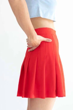 Red Stretch Pleated Skirt -Swimsuit Closet Sales Store red stretch pleated skirt 3 30634.1694023009