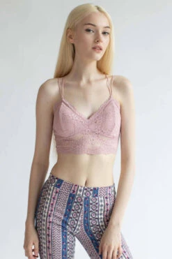 Rose Lace Triangle Strap Bralette -Swimsuit Closet Sales Store rose lace triangle strap bralette 2 00095.1692390400