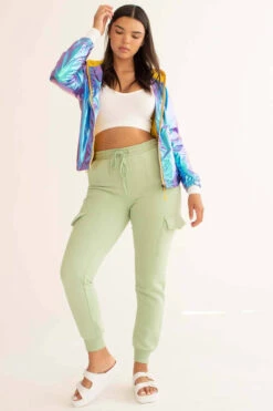 Sage Fleece Cargo Joggers