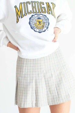 Sage Plaid Hidden Short Pleated Skirt