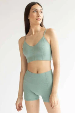 Sage Ridged Seamless Shorts Set