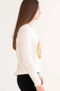 Sequin Jack-O-Lantern Chenille Sweater -Swimsuit Closet Sales Store sequin jack o lantern chenille sweater 3 70157.1692389774