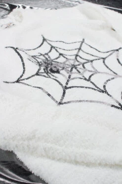 Sequin Spider Web Chenille Sweater -Swimsuit Closet Sales Store sequin spider web chenille sweater 2 36131.1666807379