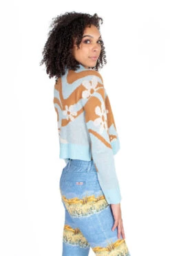 Sky Blue Mushroom Pullover Sweater -Swimsuit Closet Sales Store sky blue mushroom pulllover sweater 4 51080.1669233099