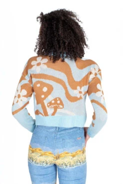 Sky Blue Mushroom Pullover Sweater -Swimsuit Closet Sales Store sky blue mushroom pulllover sweater 5 19509.1669233099
