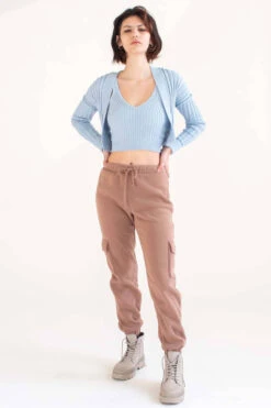 Sky Blue Ribbed Cardigan & Tank Set -Swimsuit Closet Sales Store sky blue ribbed cardigan tank set 3 02769.1666806168