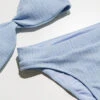 Sky Blue Twist Front Ribbed Bikini Bottom