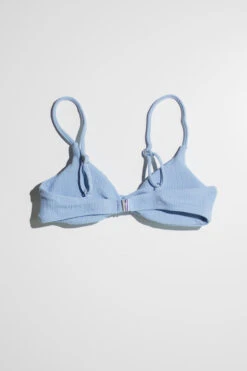 Sky Blue Twist Front Ribbed Bikini Top -Swimsuit Closet Sales Store sky blue twist front ribbed bikini 6 06313.1693940240