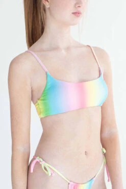 Soft Rainbow Bikini Top