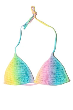 Smocked Rainbow String Bikini Top