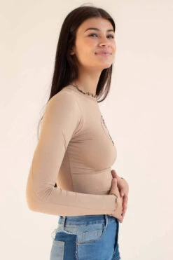 Taupe Celestial Yin Yang Long Sleeve Top -Swimsuit Closet Sales Store taupe celestial yin yang long sleeve top 3 74430.1692379504