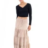 Taupe Smocked Waist Maxi Skirt