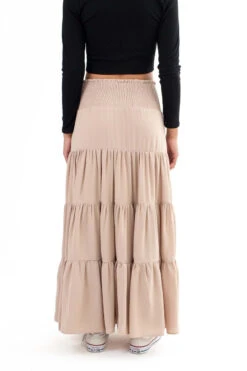 Taupe Smocked Waist Maxi Skirt -Swimsuit Closet Sales Store taupe smocked waist maxi skirt 9 30732.1666807918