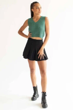Teal Cable Knit Sweater Vest -Swimsuit Closet Sales Store teal cable knit sweater vest 1 16724.1692389810